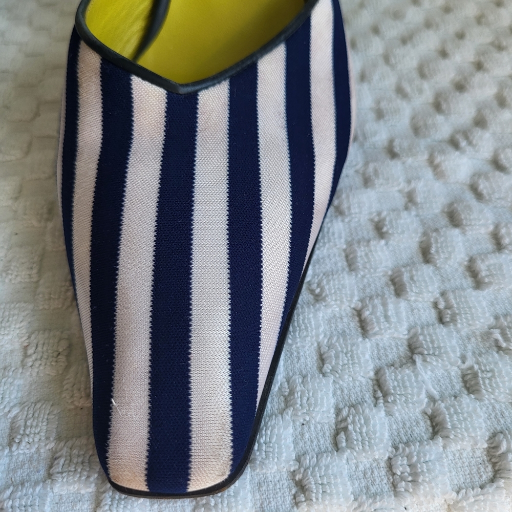 Donald J. Pliner Black and White Striped Heels - Picture 7 of 16